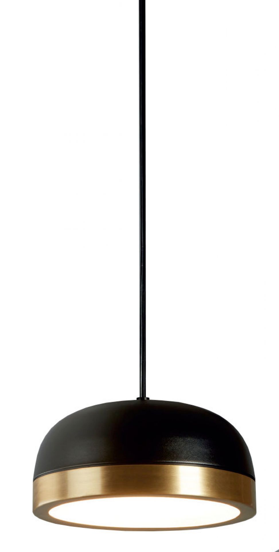 Schwarze Molly Pendelleuchte von Tooy mit goldfarbenem Akzent für moderne Innenräume.