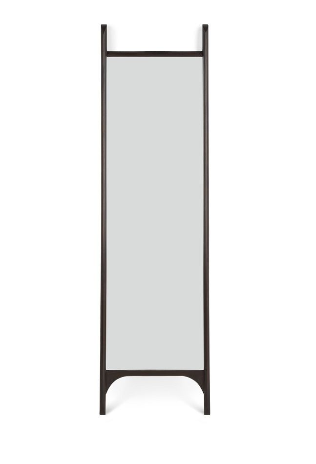 PI Bodenspiegel von Ethnicraft mit Mahagoni Rahmen, freistehend und rechteckig.