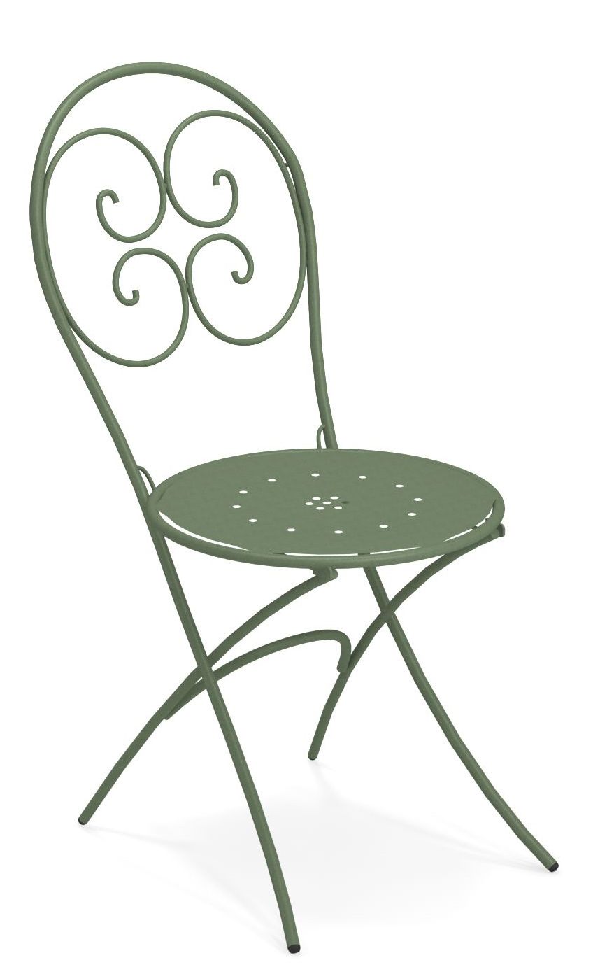 Grüner Pigalle Klappstuhl von Emu für den Garten oder Balkon, Outdoor-Möbel.
