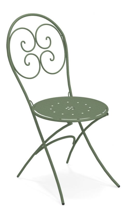 Grüner Pigalle Klappstuhl von Emu für den Garten oder Balkon, Outdoor-Möbel.