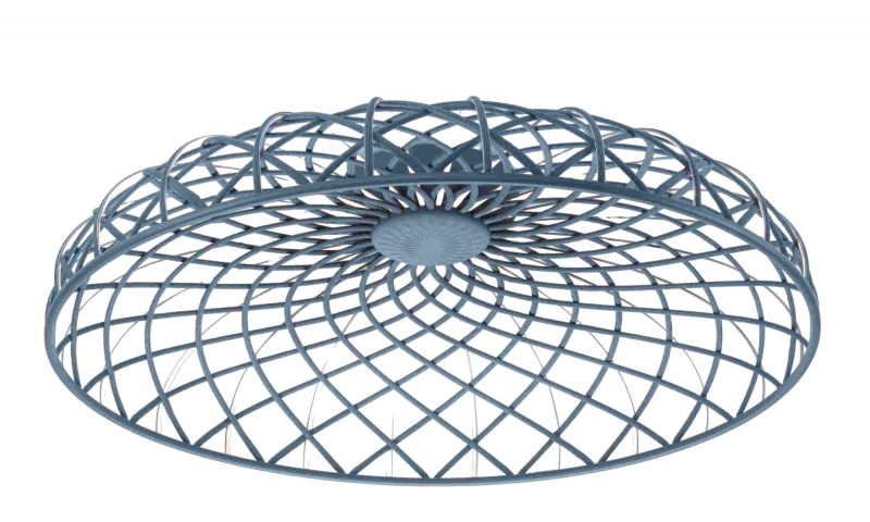 Skynest Deckenleuchte: Moderne Pendelleuchte mit filigranem, blauem Drahtgeflecht für Wohnzimmer und Esszimmer.