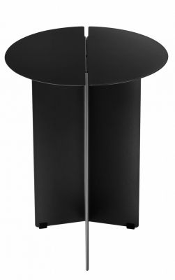 Schwarzer Oru Beistelltisch von Blomus, runder Tisch mit minimalistischem Design für Wohnzimmer und Schlafzimmer.