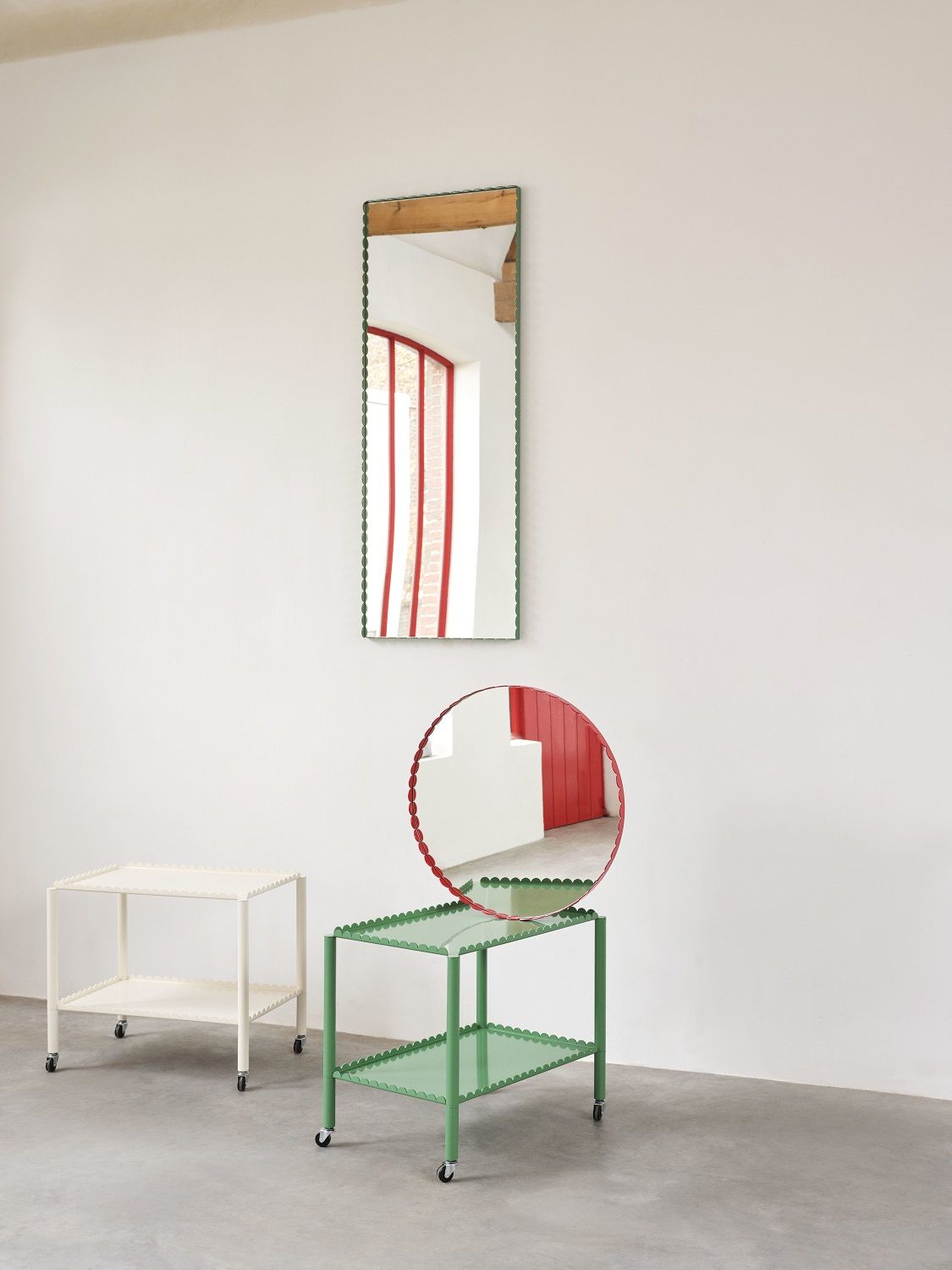 Arcs Mirror Rectangle Spiegel Grün/Burgundy Hay 