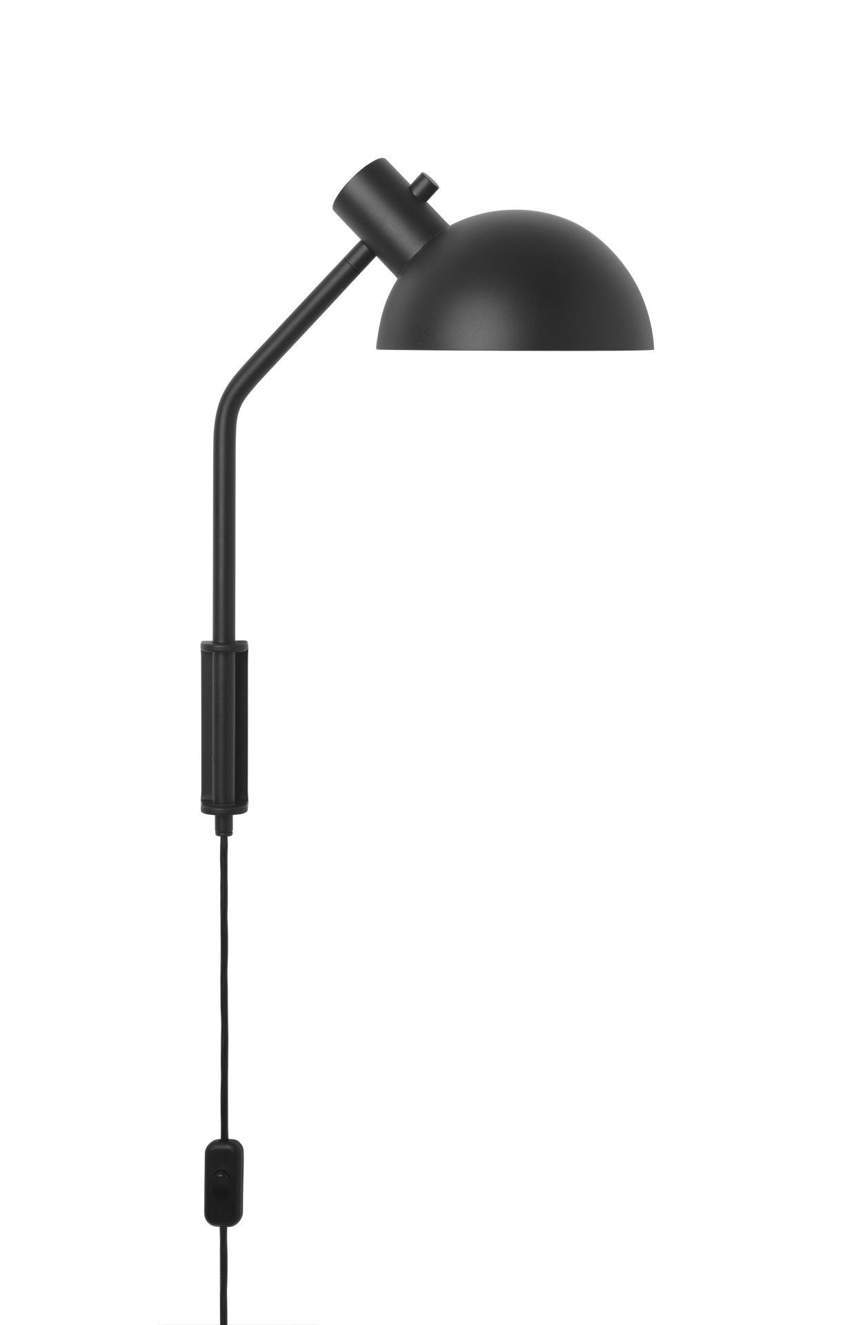 Schwarze MO300 Wandleuchte von Carl Hansen & Søn, moderne Innenbeleuchtung mit Kabel und Schalter.