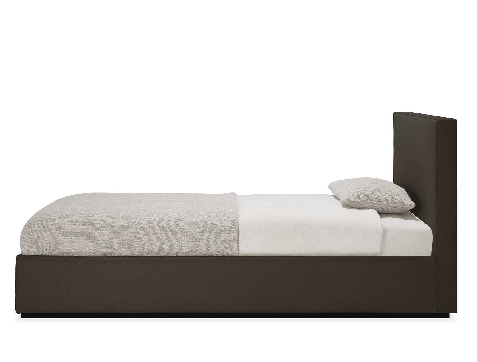 Revive Bett mit abnehmbarem Leinenbezug in Grau von Ethnicraft, modernes Schlafzimmermöbel.