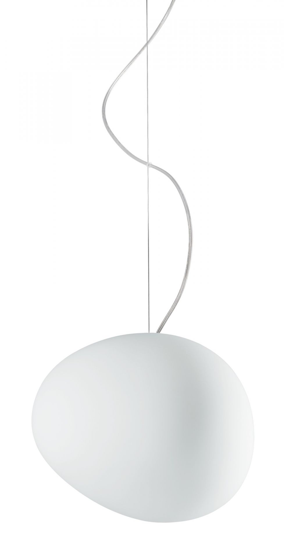 Weiße Gregg Pendelleuchte von Foscarini, modernes Design, Hängelampe für Wohnzimmer und Esszimmer.