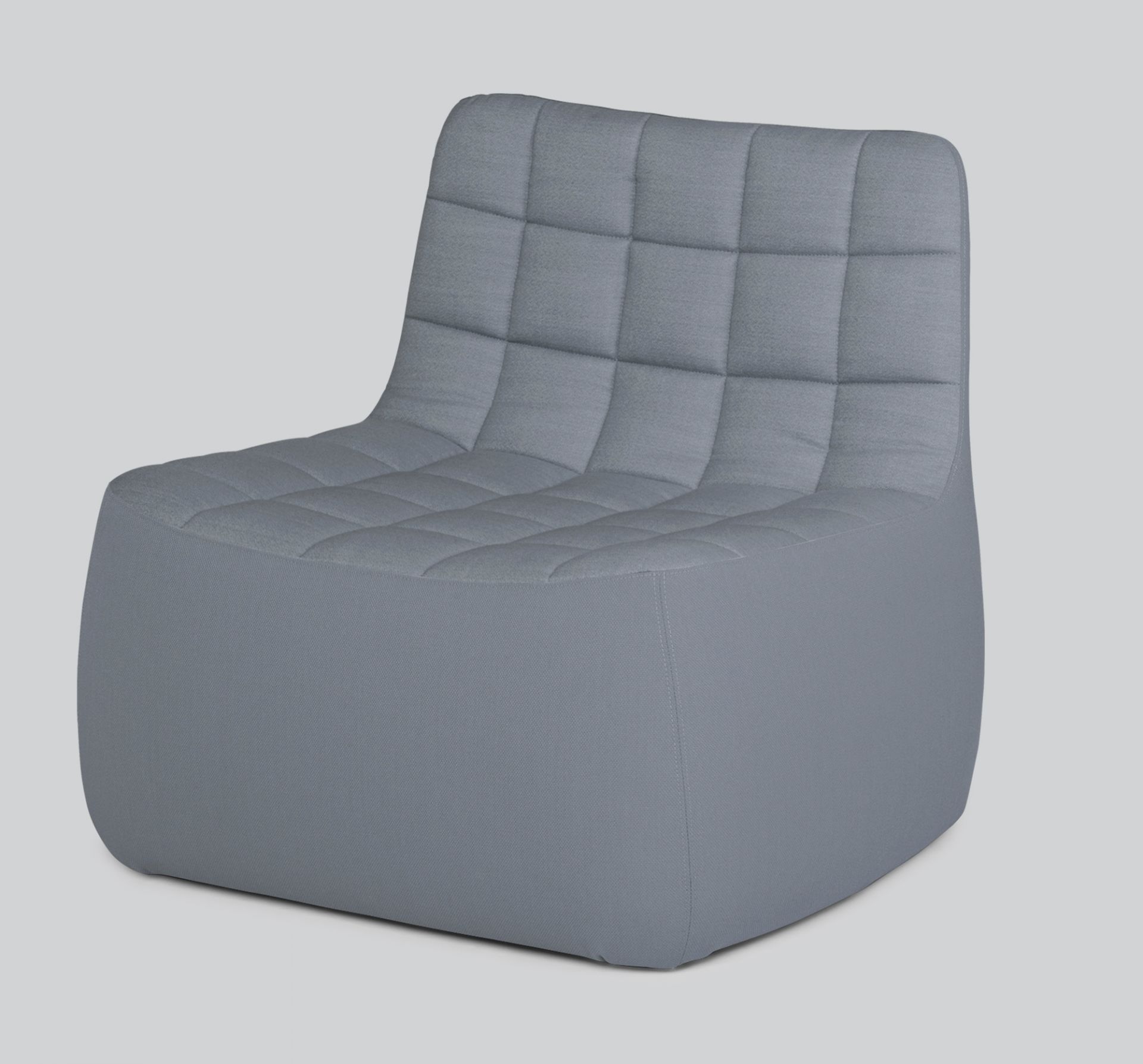 Grauer Yam Chair Sessel von Northern mit quadratischer Steppung für Wohnzimmer und Lounge.