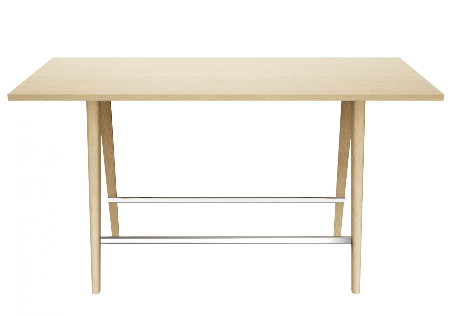 1510 Thonet Stehtisch aus hellem Holz mit quadratischer Tischplatte und Fußstütze.