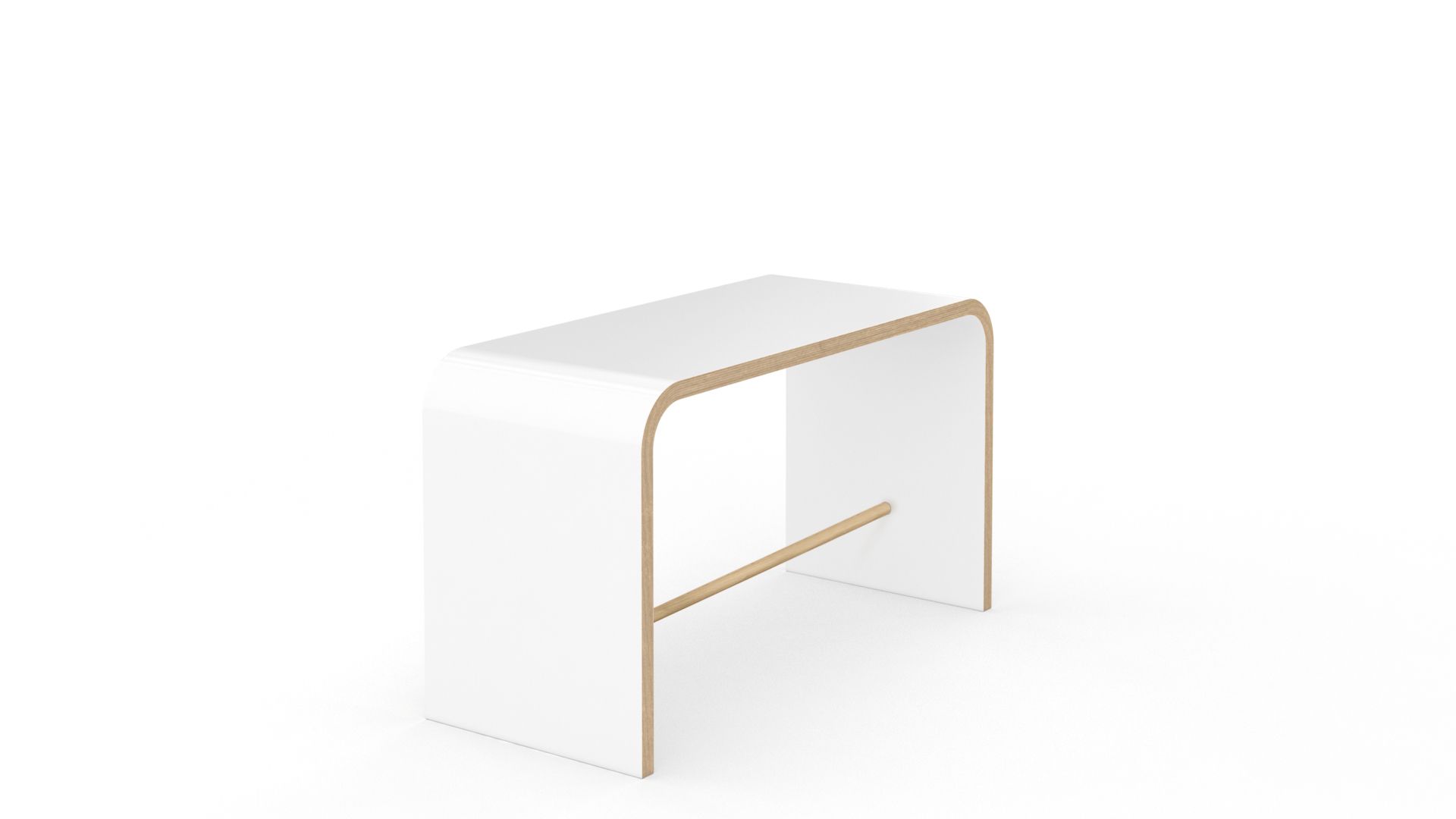 Weißer Tojo Sit Hocker aus Holz, minimalistisches Design für modernes Wohnen, vielseitig einsetzbar.