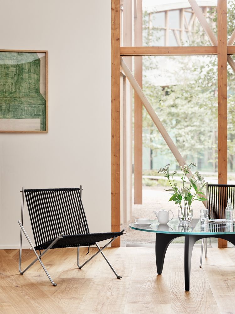 PK4 Lounge Chair Edelstahl - Schwarz Fritz Hansen