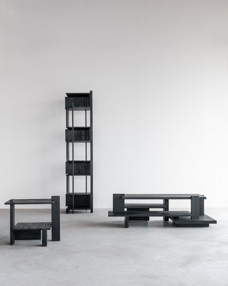 Teak Abstract Coffee table Couchtisch Schwarz Ethnicraft