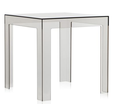 Transparenter Jolly Beistelltisch von Kartell, quadratisch, aus Kunststoff, modernes Design für Wohnzimmer und Büro.
