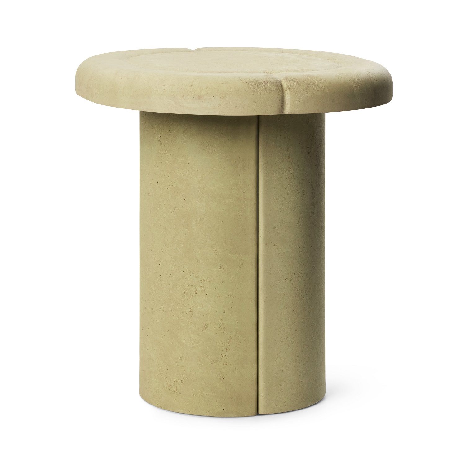 Beige Alder Side Table Beistelltisch von Mater für Innen- und Außenbereich, Betonoptik.