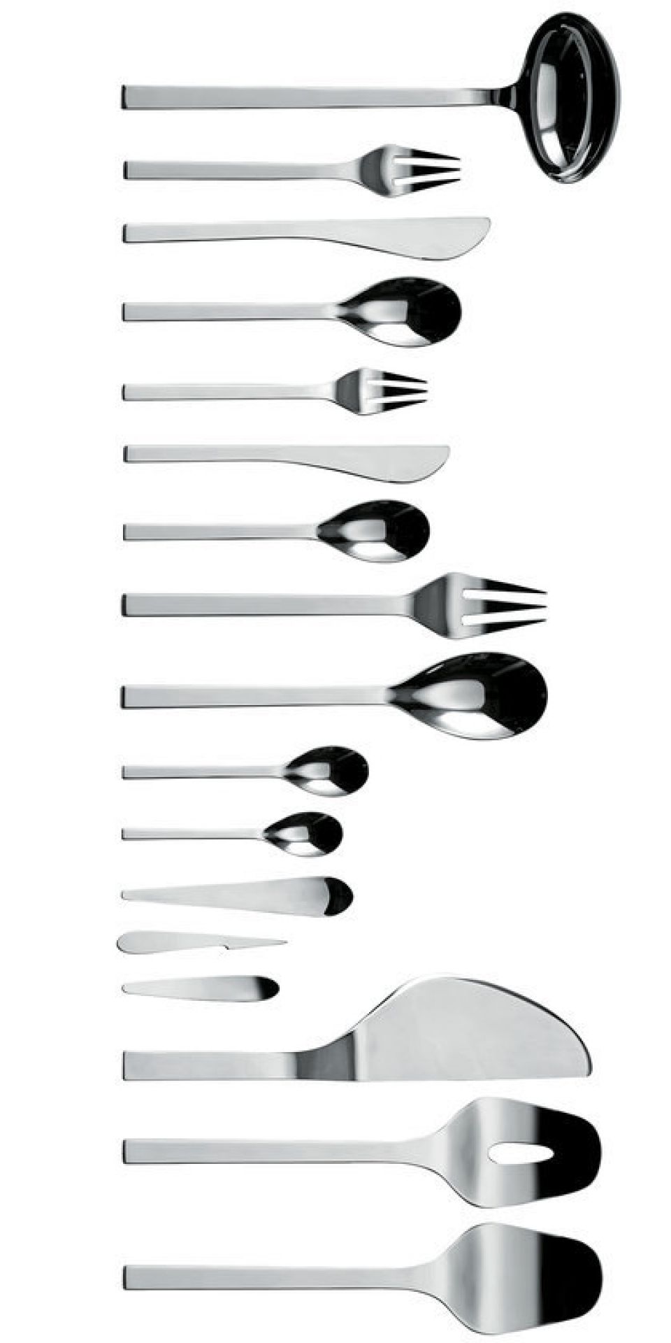 Colombina Besteckgarnitur: Elegantes Edelstahl-Besteckset mit Löffeln, Gabeln, Messern und Servierbesteck für stilvolles Essen.