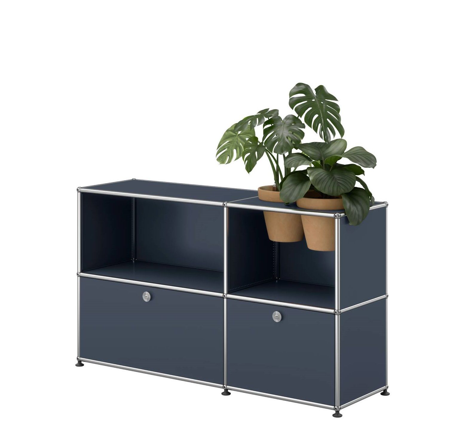 USM Haller Sideboard mit Klapptüren und Pflanzeneinsatz Anthrazitgrau - QUICK SHIP