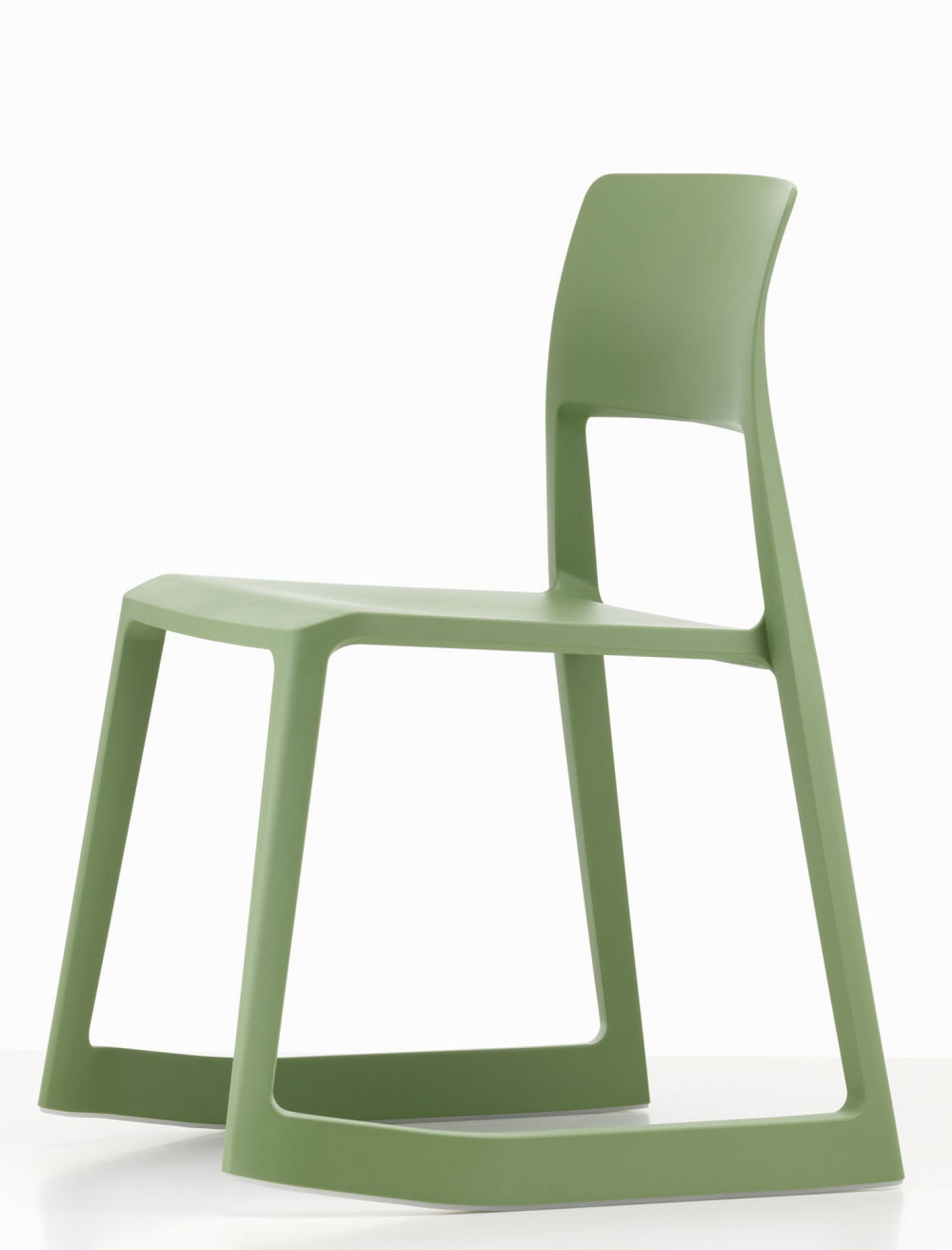 Vitra Tip Ton RE Stuhl in Industriegrün: Moderner Kunststoffstuhl für Büro und Zuhause, ergonomisches Design.