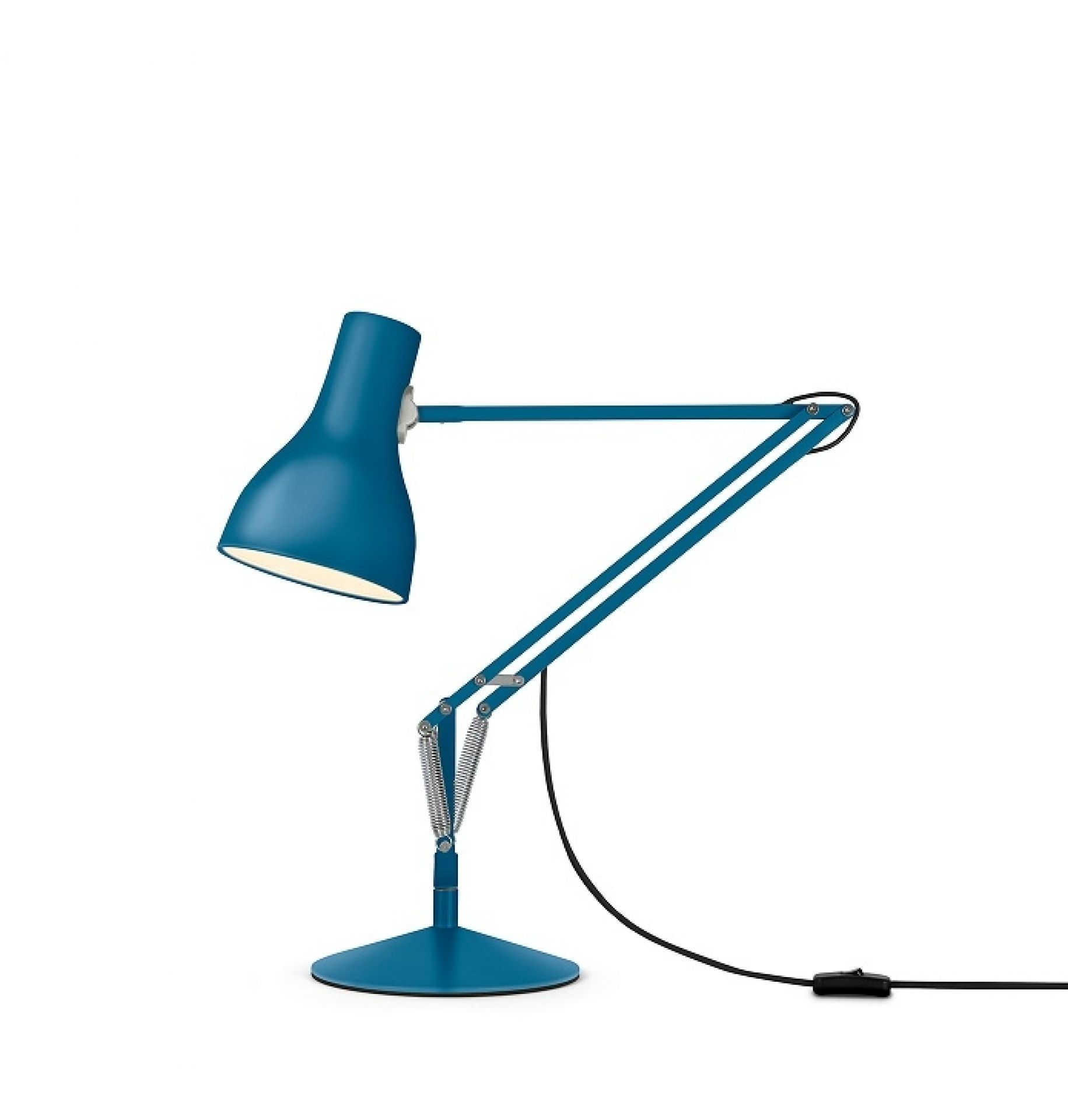 Blaue Type 75 Anglepoise Tischleuchte Margaret Howell Edition, verstellbare Schreibtischlampe für Büro und Arbeitszimmer.