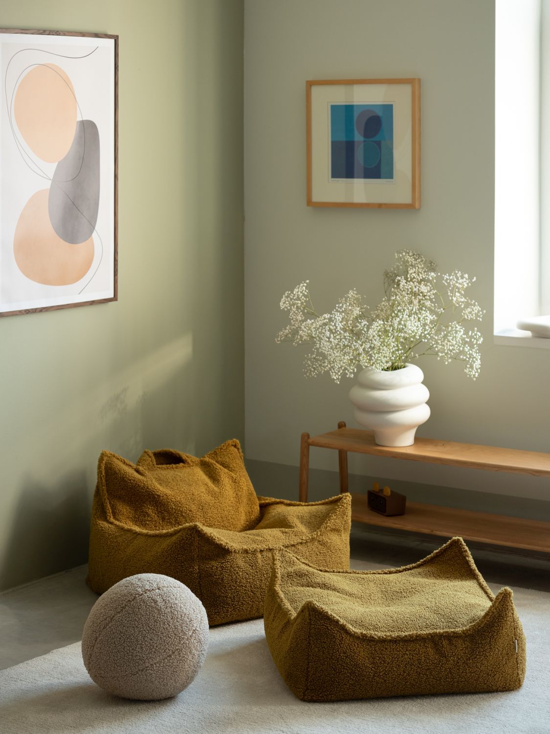 Kindersitzsack Sessel Teddystoff Ahorn Wigiwama