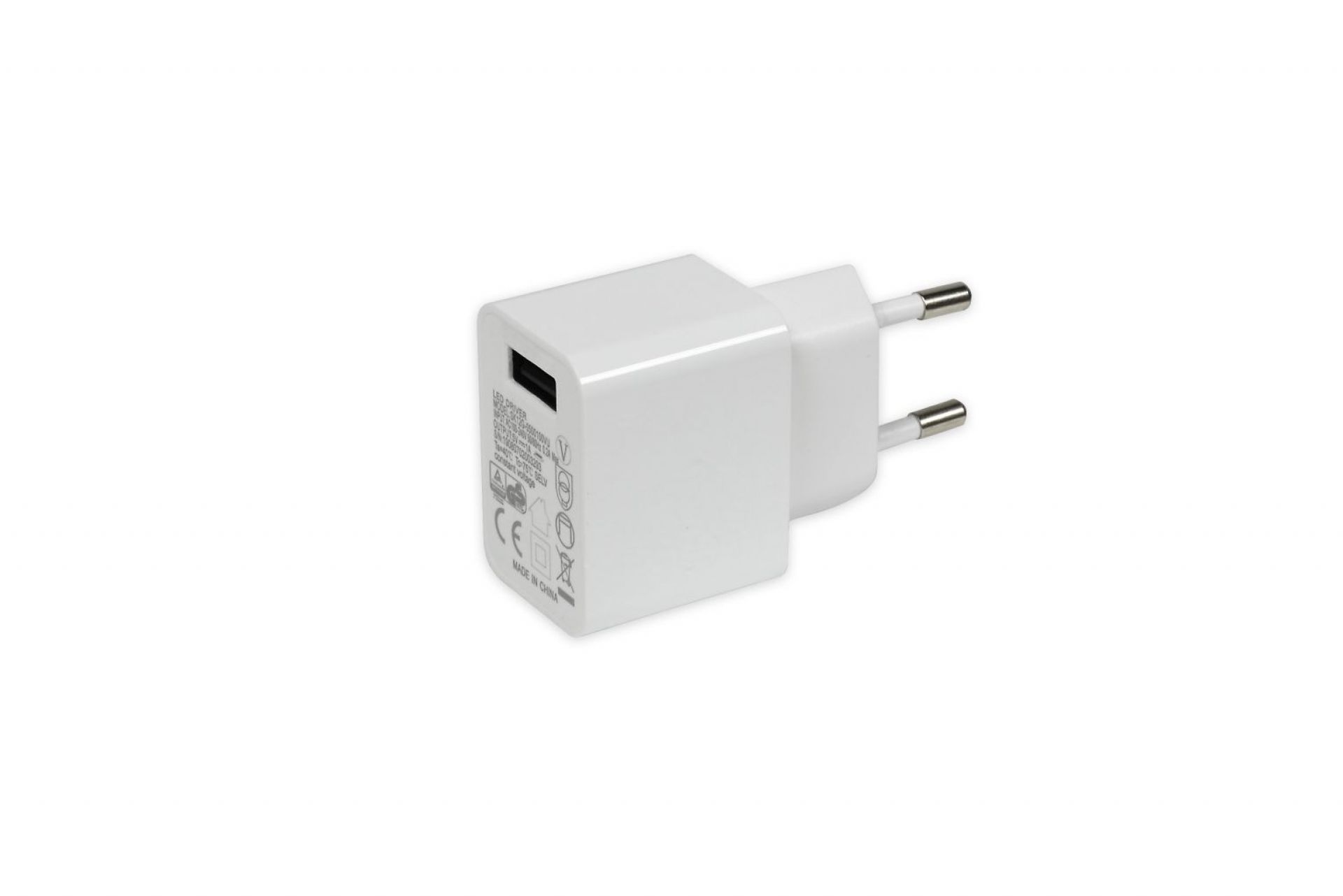 Weißes Netzteil für die Moree Louis Solar Laterne zum Aufladen des Akkus.