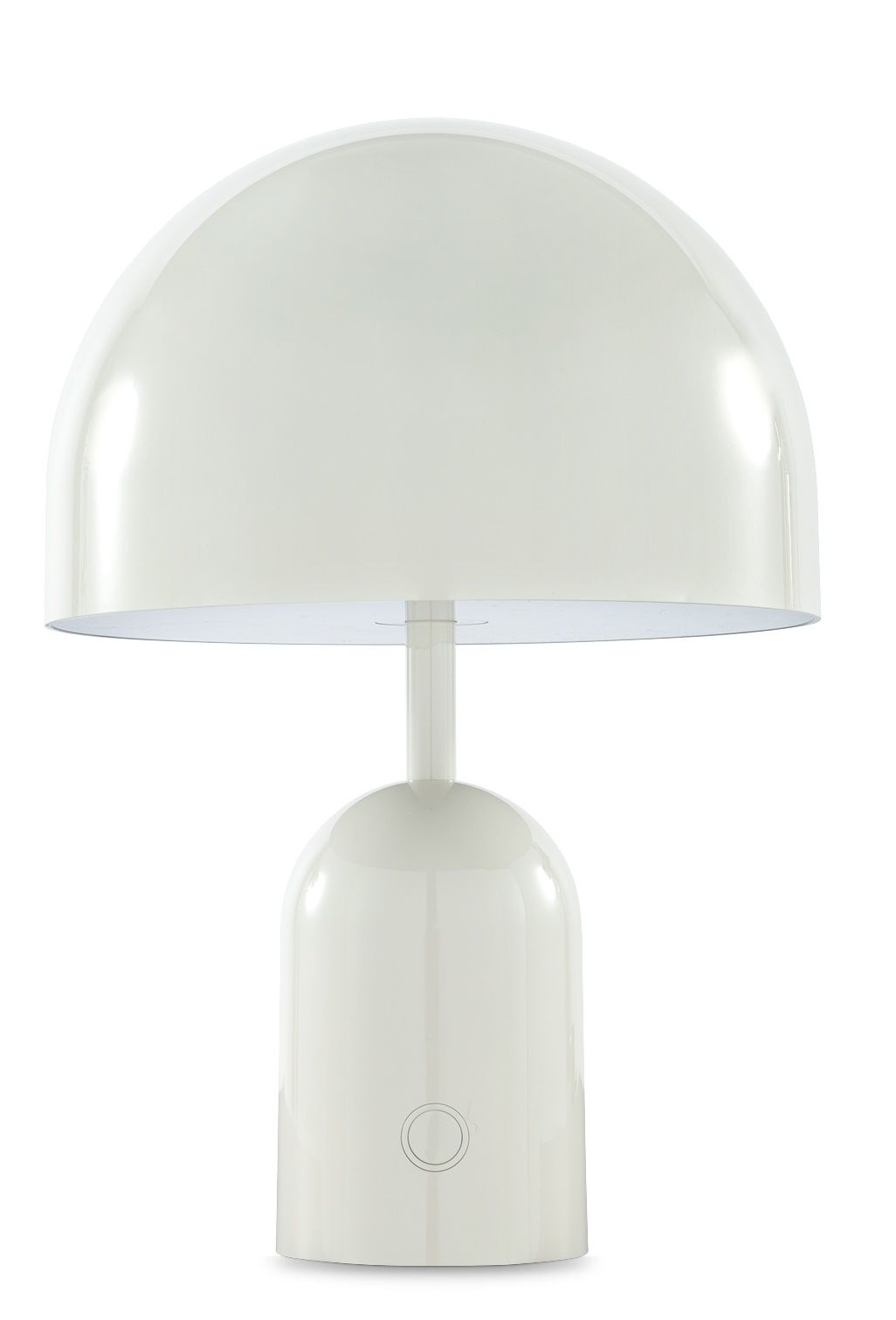 Hellgraue Bell Portable LED Tischleuchte von Tom Dixon, Akkuleuchte für Innen und Außen.