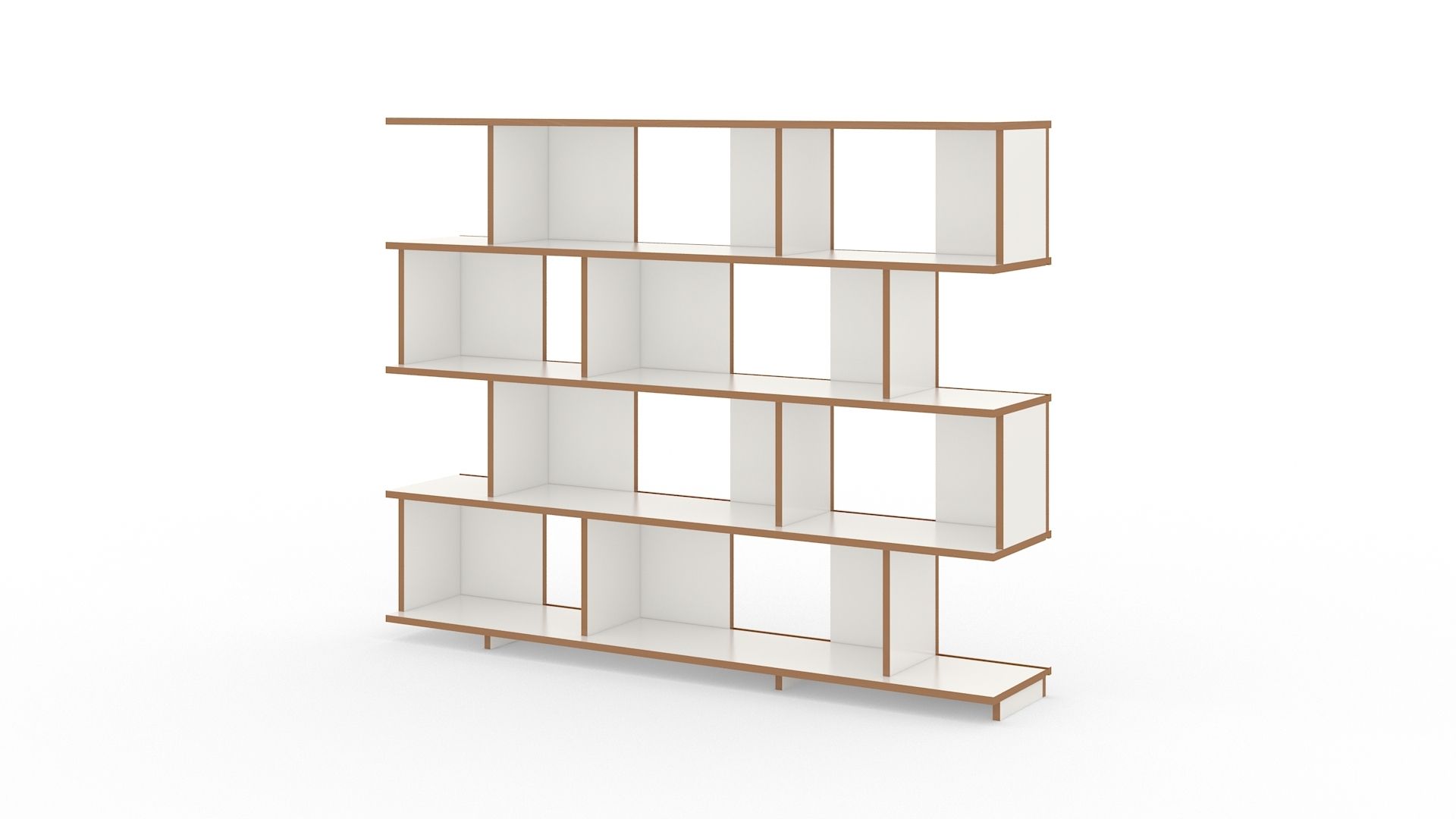 Weißes Tojo Regal Anbaumodul mit Holzrahmen, modernes Bücherregal für Wohnzimmer und Büro.