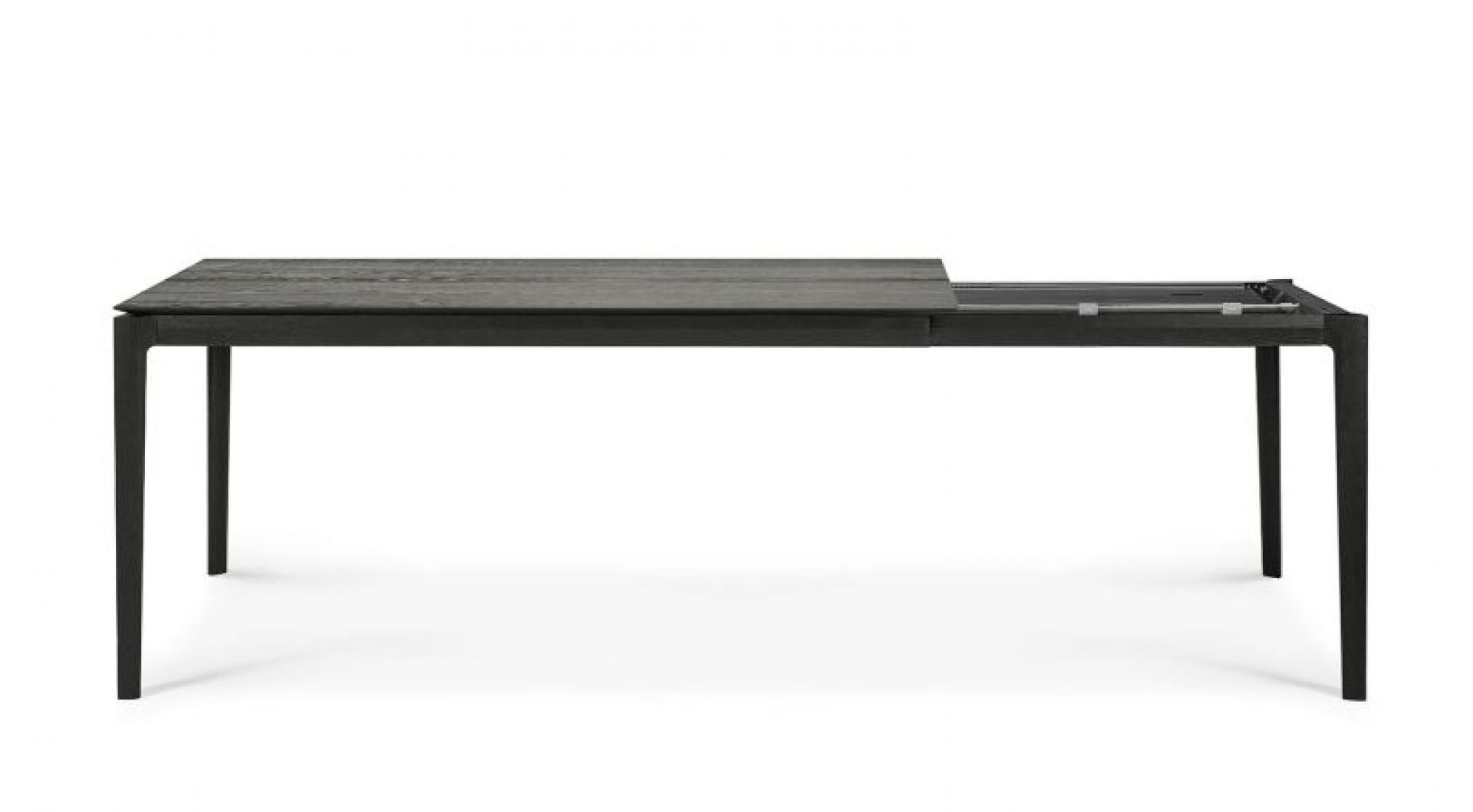 Bok Esstisch ausziehbar Eiche Schwarz von Ethnicraft, teilweise ausgezogen, moderne Möbel für Esszimmer.