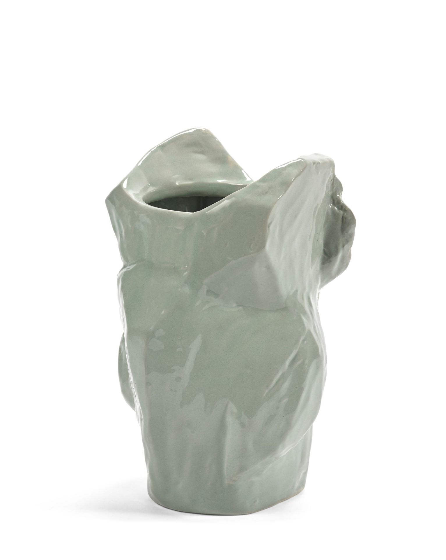 Hellblaue Serax Eule Vase S aus Keramik, moderne Blumenvase für Wohnzimmer und Tischdeko.