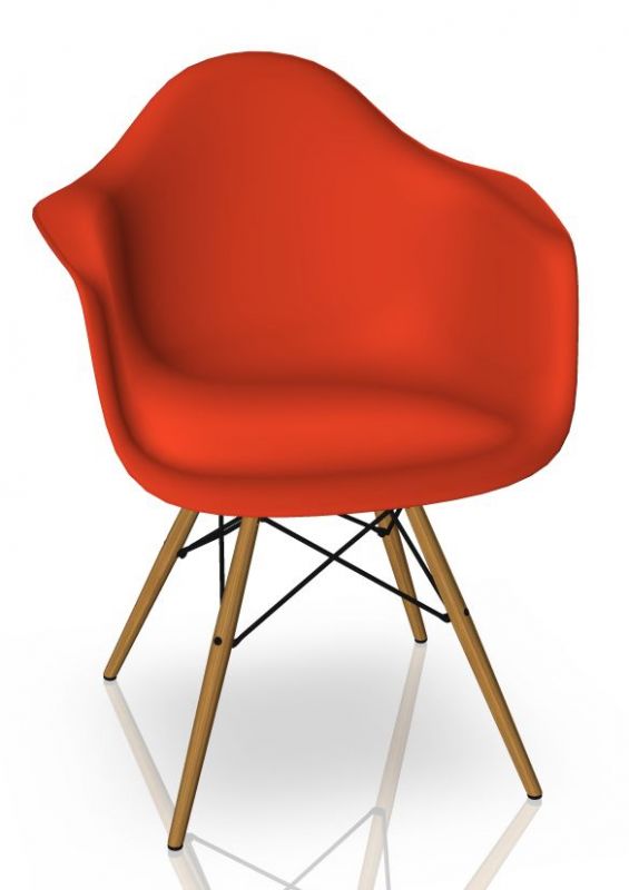 Vitra Eames Plastic Arm Chair DAW Stuhl Vitra Esche - Poppy red