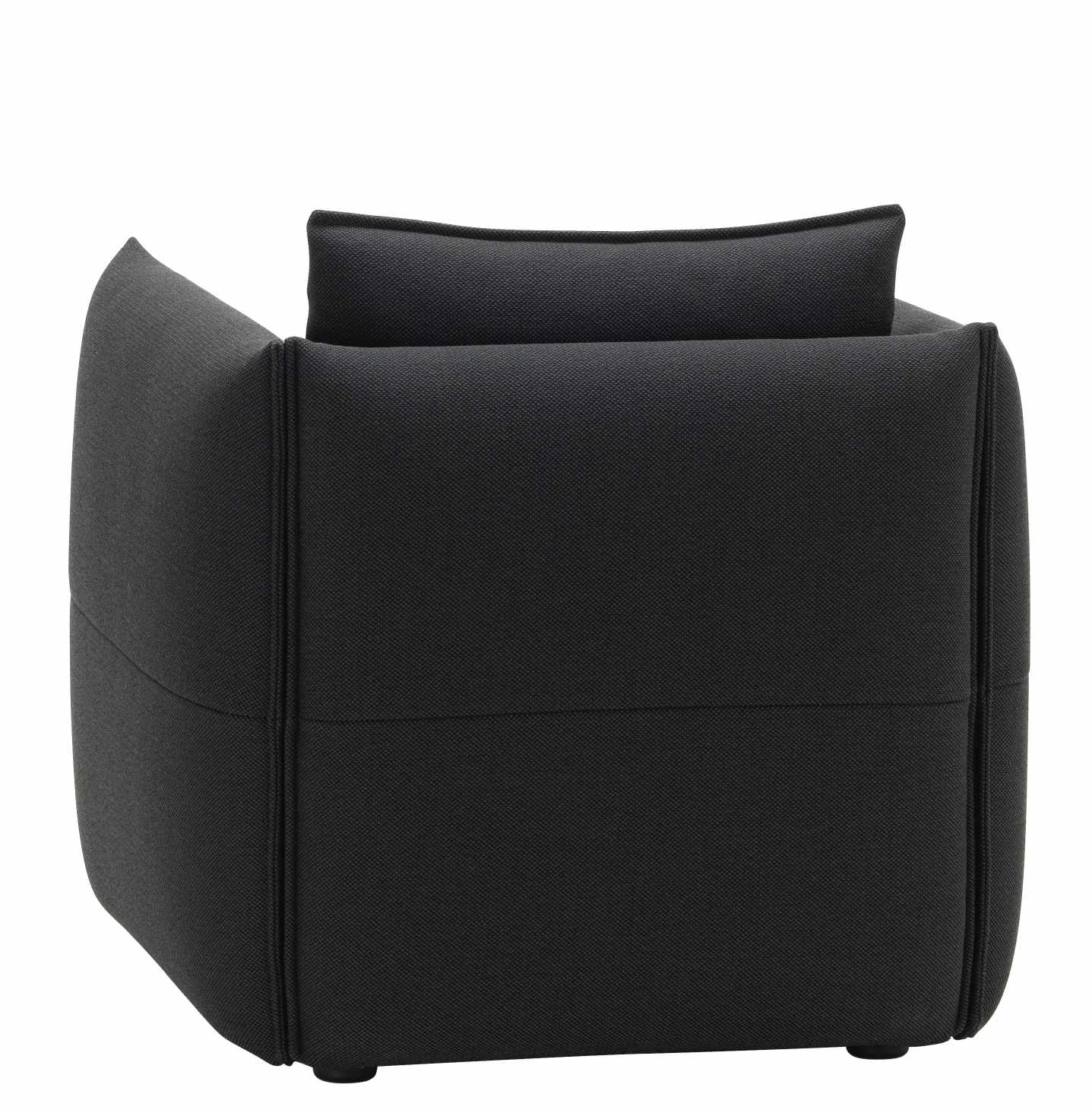 Rückansicht des schwarzen Mariposa Club Sessel von Vitra, moderner Lounge Sessel für Wohnzimmer.