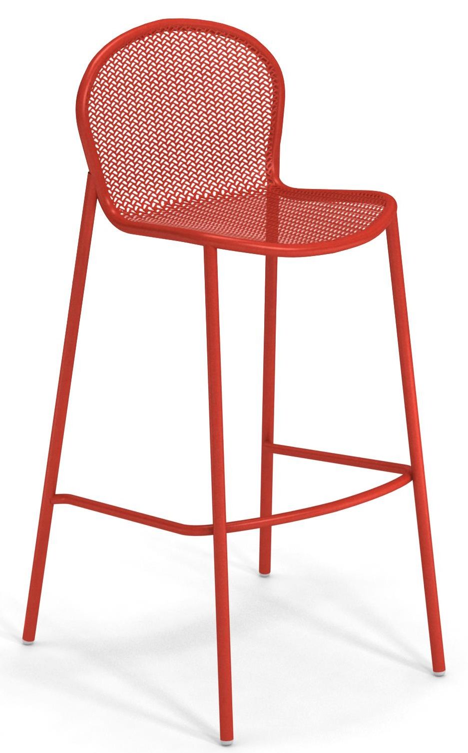 Roter Ronda Barhocker von Emu aus Metallgeflecht, ideal für den Außenbereich.