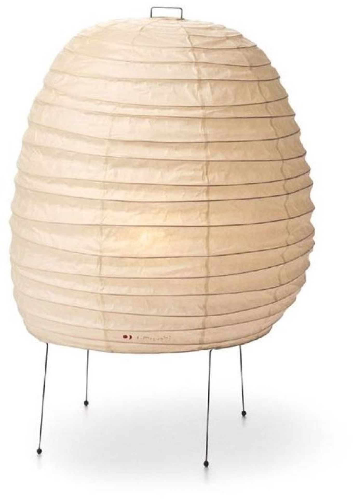 Akari Tischleuchte 20N: Japanische Papierleuchte mit filigranem Metallgestell für stimmungsvolle Beleuchtung.