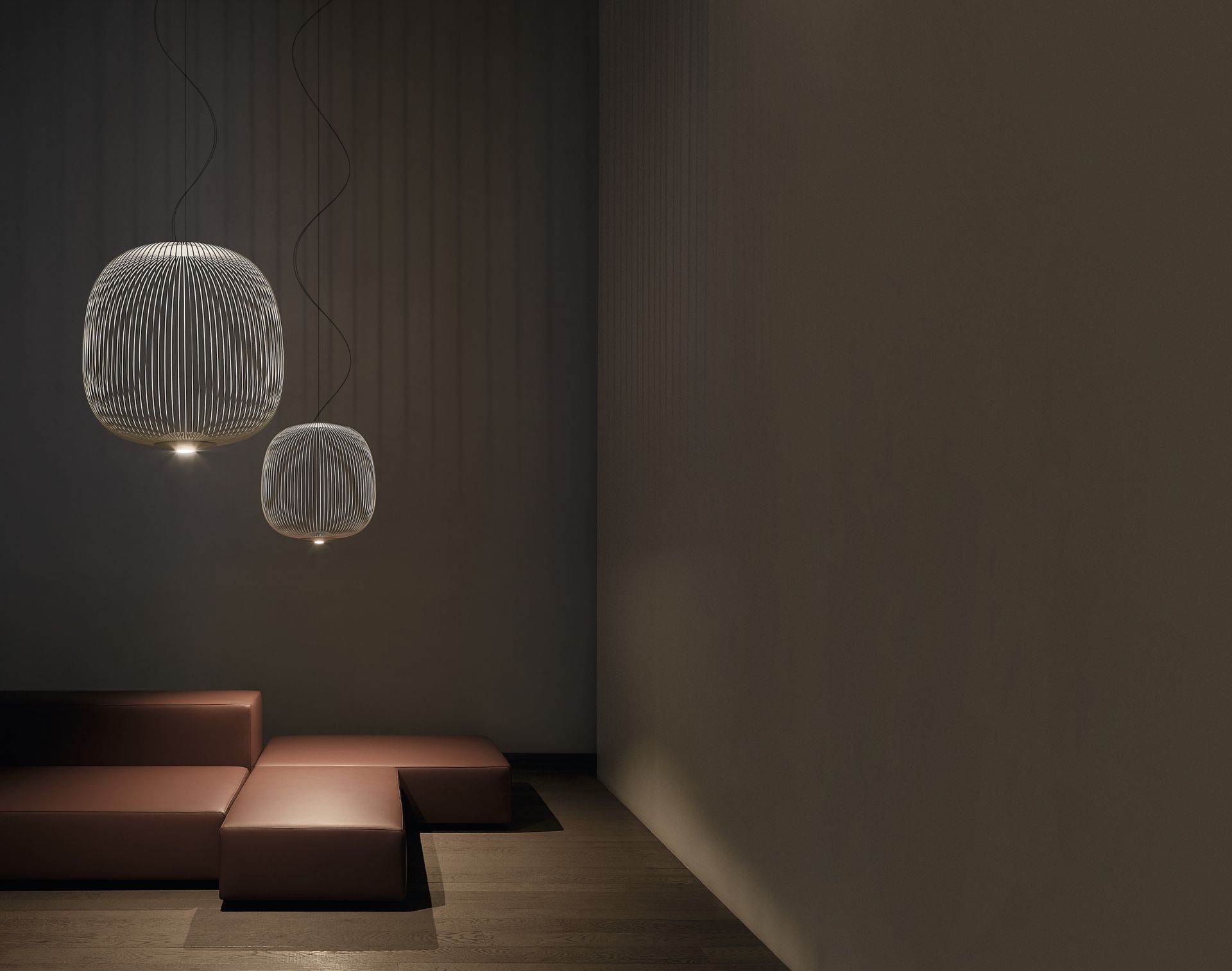 Spokes 2 LED Pendelleuchte Foscarini Weiss