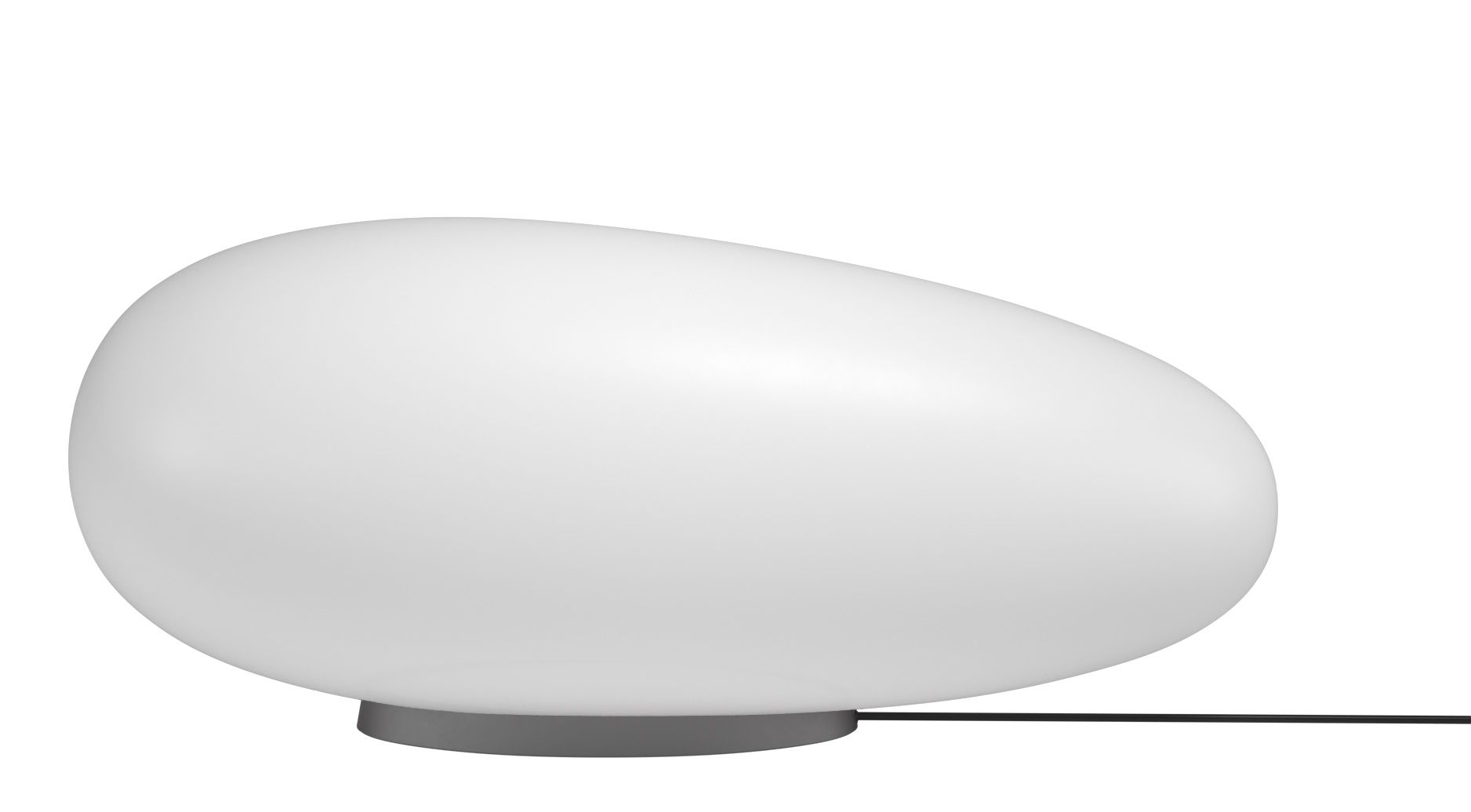 Weiße Avion Tischleuchte von Fritz Hansen mit grauem Fuß für stimmungsvolle Beleuchtung.