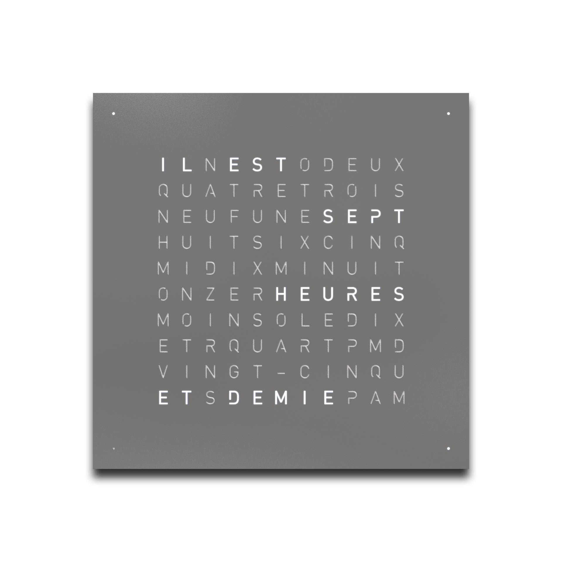 Frontcover für Earth 45 Wanduhr / Zeitobjekt Französisch QLOCKTWO