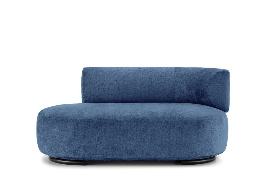 K-Wait Dormeuse Armstütze links Chenille Himmelblau Kartell