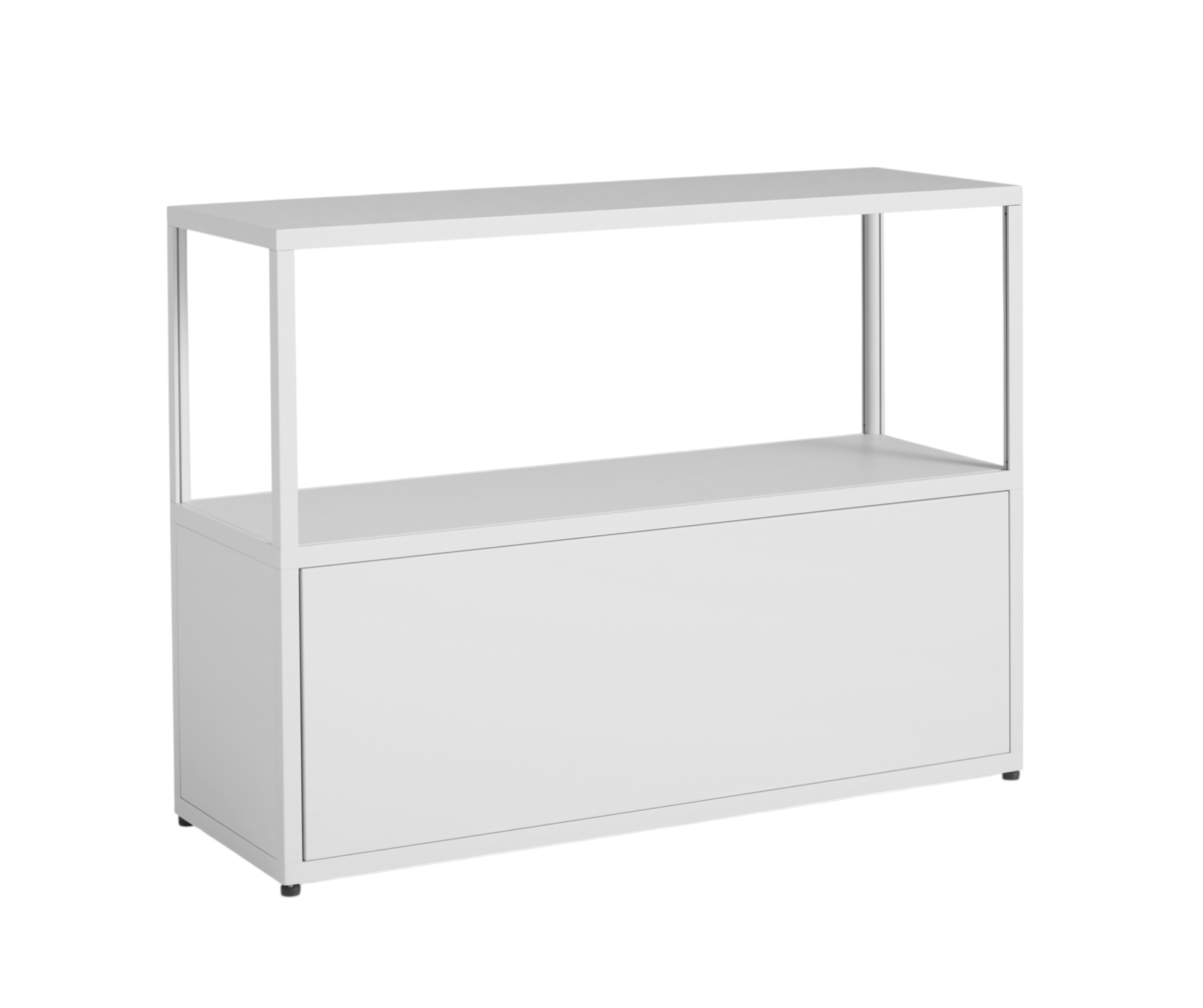 Weißes New Order Sideboard von Hay mit Schrankfach und offenem Regal.