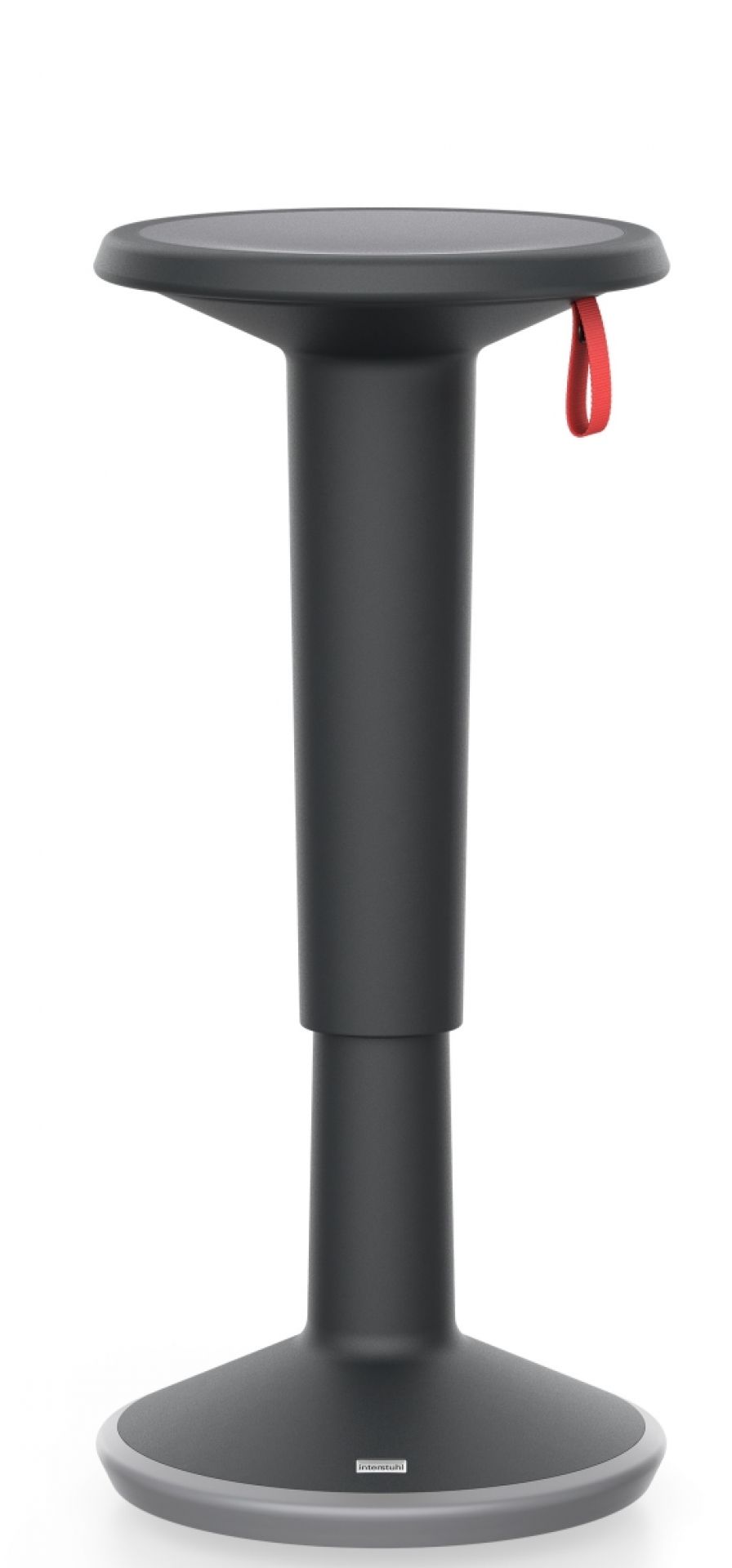 Schwarzer Interstuhl UPis1 110U Stehhocker für ergonomisches, aktives Sitzen im Büro oder Homeoffice.