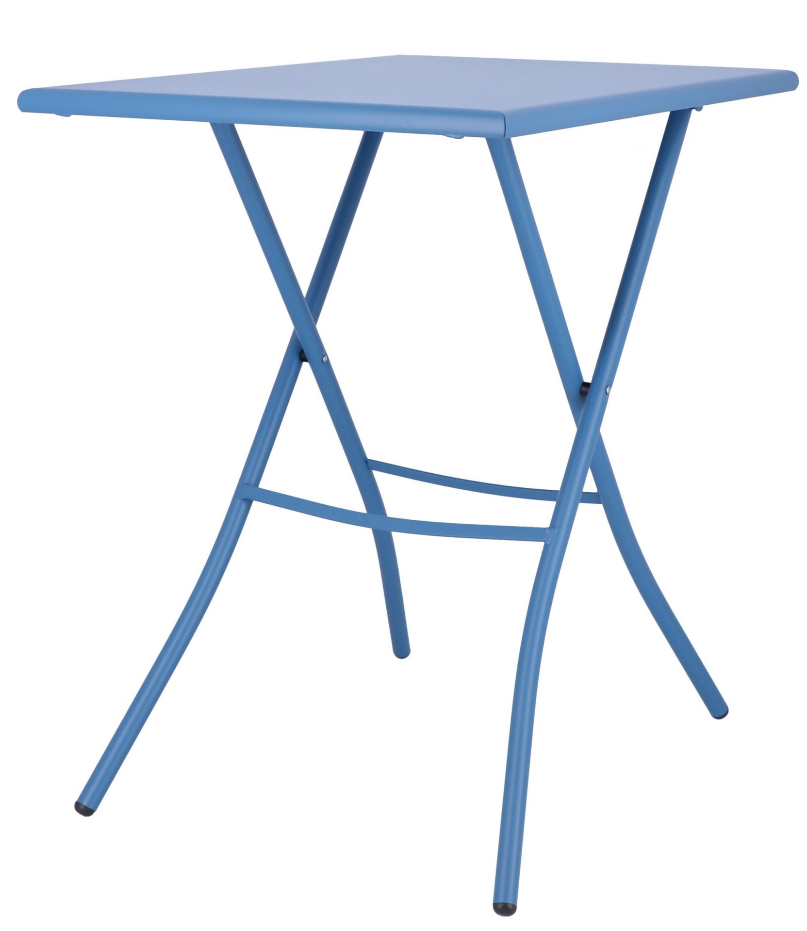 Blauer Fiam Sirio Klapptisch von Jan Kurtz, ideal für den Outdoor-Bereich. Kompakter Gartentisch.