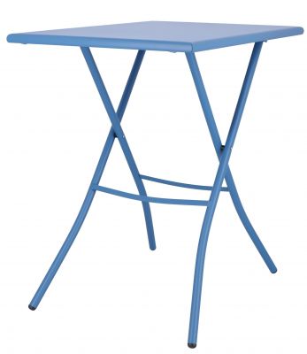 Blauer Fiam Sirio Klapptisch von Jan Kurtz, ideal für den Outdoor-Bereich. Kompakter Gartentisch.
