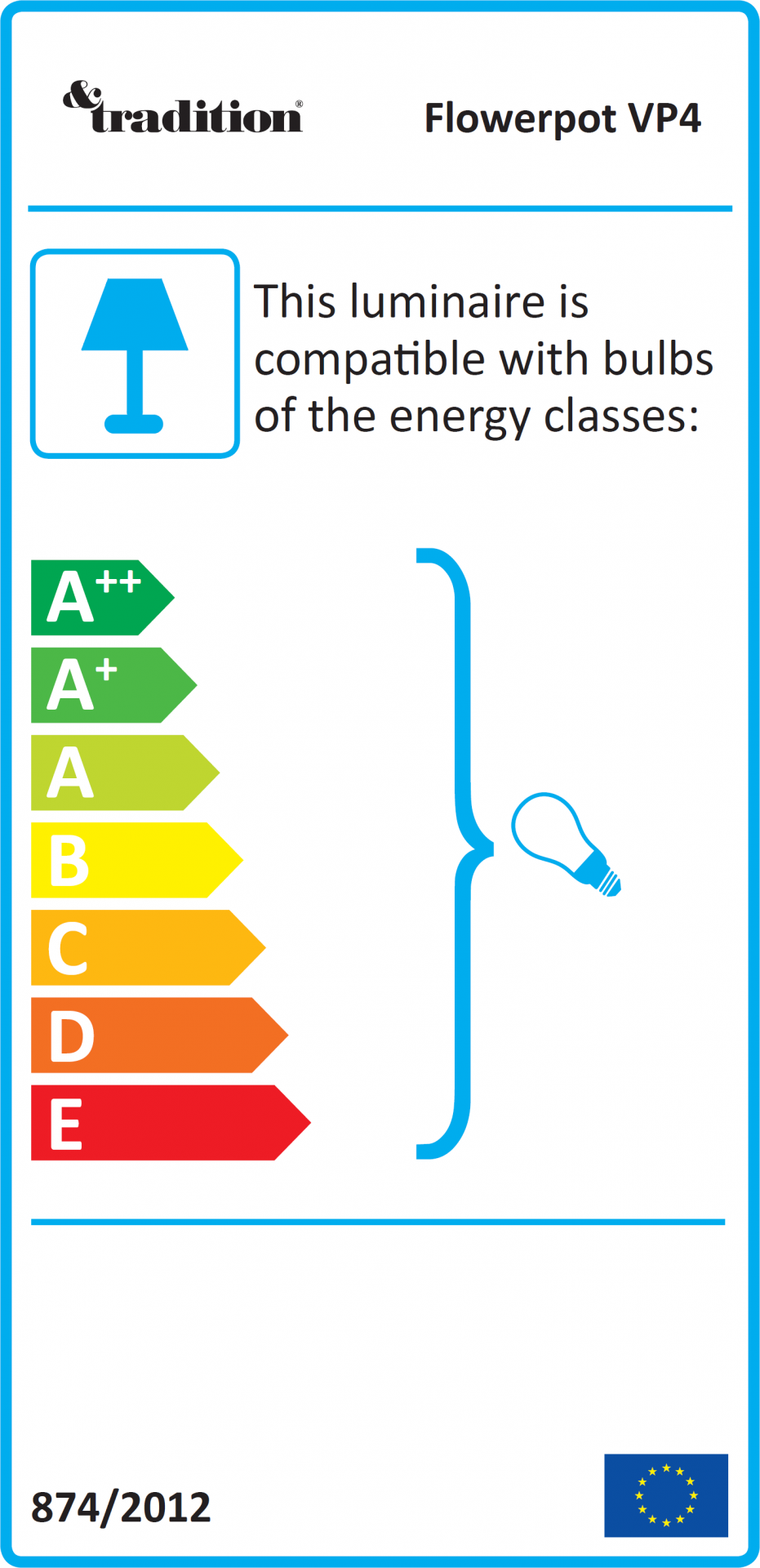 Flowerpot VP4 Lampe Energieeffizienzklassen: A++ bis E. Tischleuchte kompatibel mit verschiedenen Leuchtmitteln.