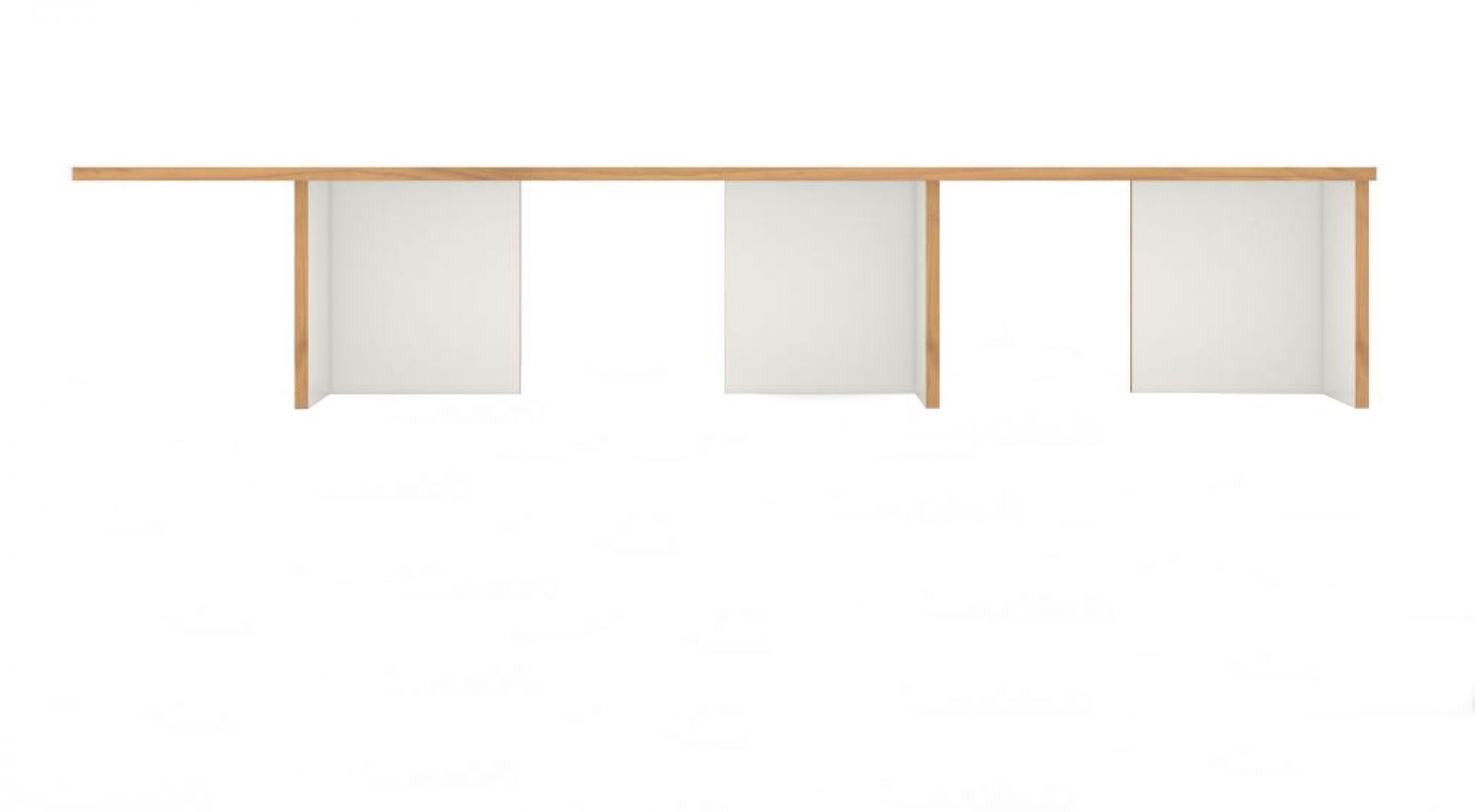 Stell Regal Anbaumodul: Modernes, weißes Regalsystem mit Holzrahmen für flexible Wohnraumgestaltung.