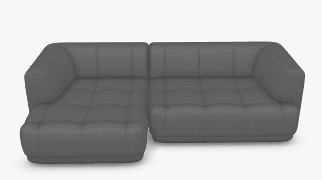 Graues Quilton Sofa mit Lounge-Element, modernes Design und bequemer Polsterung für Wohnzimmer.
