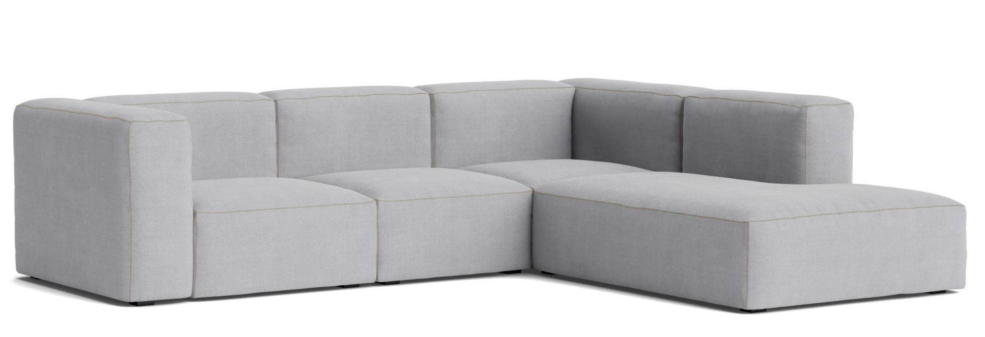 Helles Ecksofa "Mags Soft Sofa" von Hay mit Armlehne rechts, modernes Wohnzimmer Design.