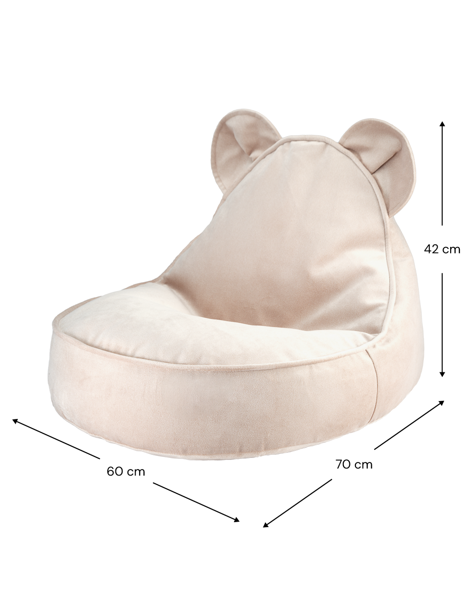 Teddy Kindersitzsack Samt staubiges Beige Wigiwama