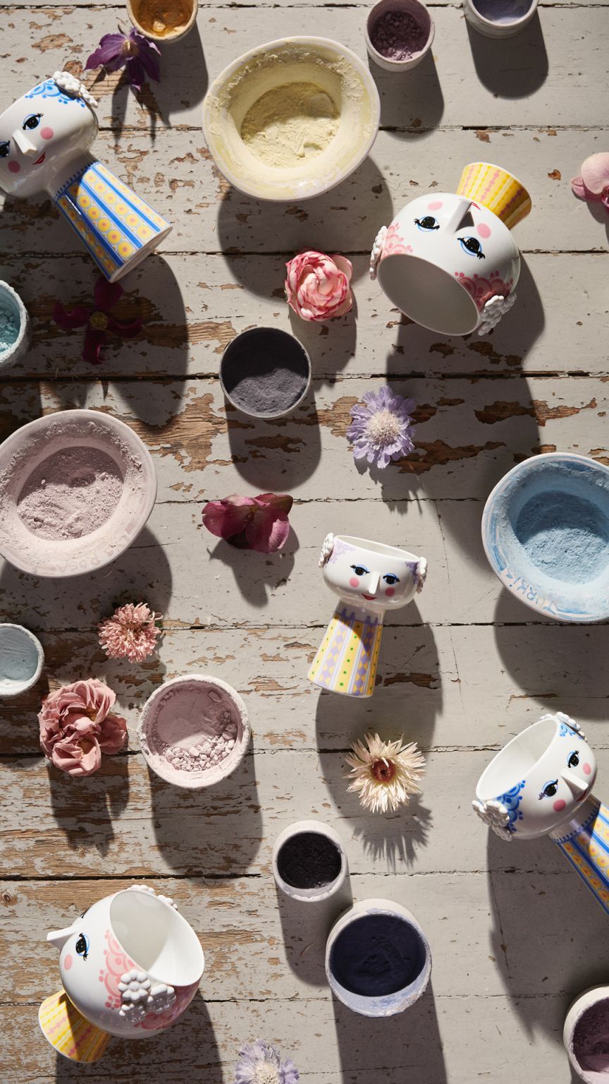 Eva Vase H18,5cm hellblau Bjørn Wiinblad