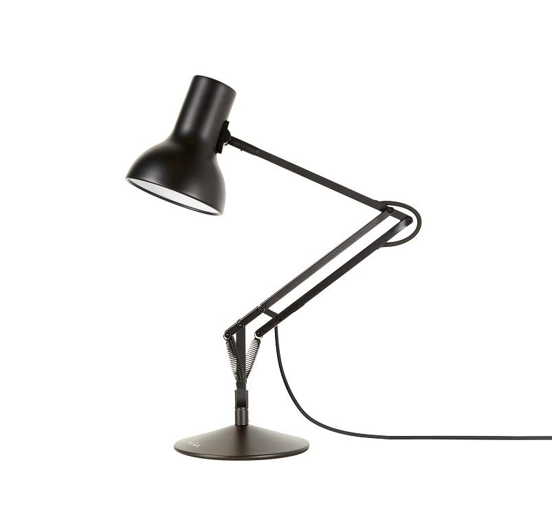 Schwarze Type 75 Mini Tischleuchte von Anglepoise, einstellbare Schreibtischlampe für Büro und Zuhause.