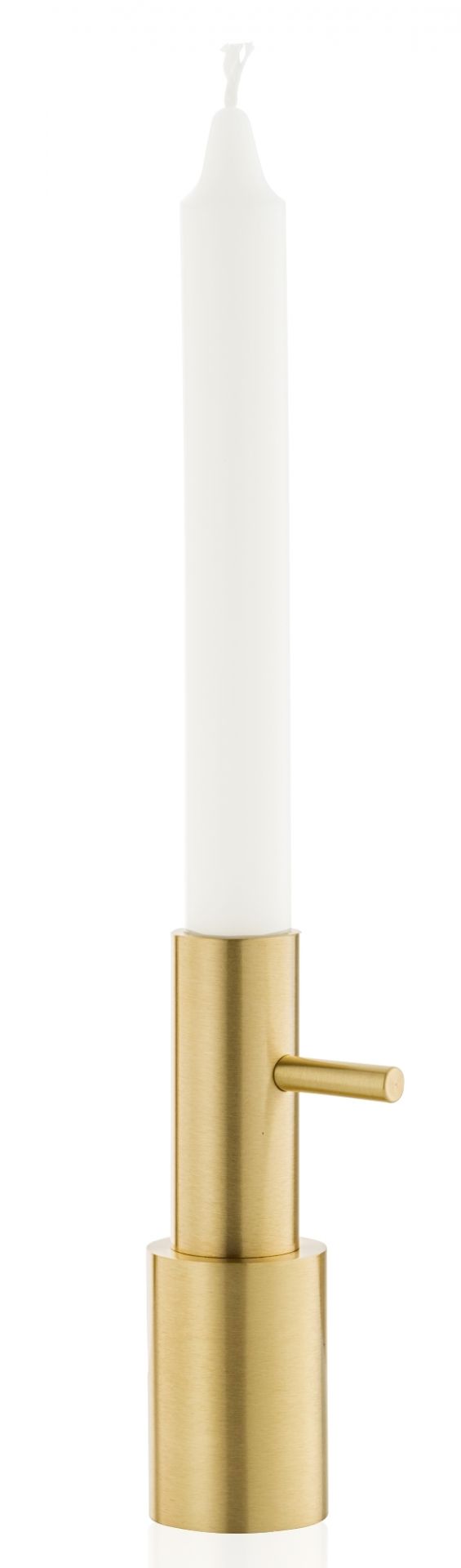 Goldener Kerzenhalter für eine Kerze von Fritz Hansen, modernes Design für stimmungsvolle Beleuchtung.