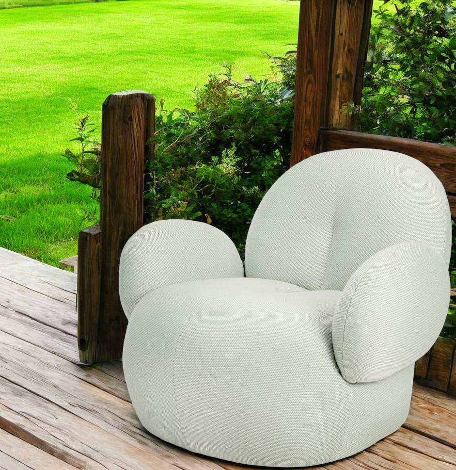 Nana Outdoor Sessel von Freifrau Manufaktur, hellgrauer Lounge Sessel für den Garten.