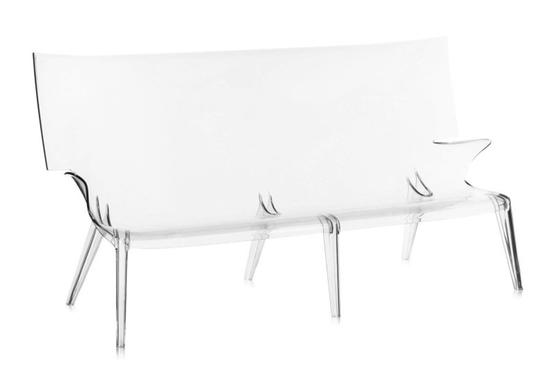 Transparente Uncle Jack Sofa von Kartell, modernes Design Sofa aus Polycarbonat, Möbel für Wohnzimmer.