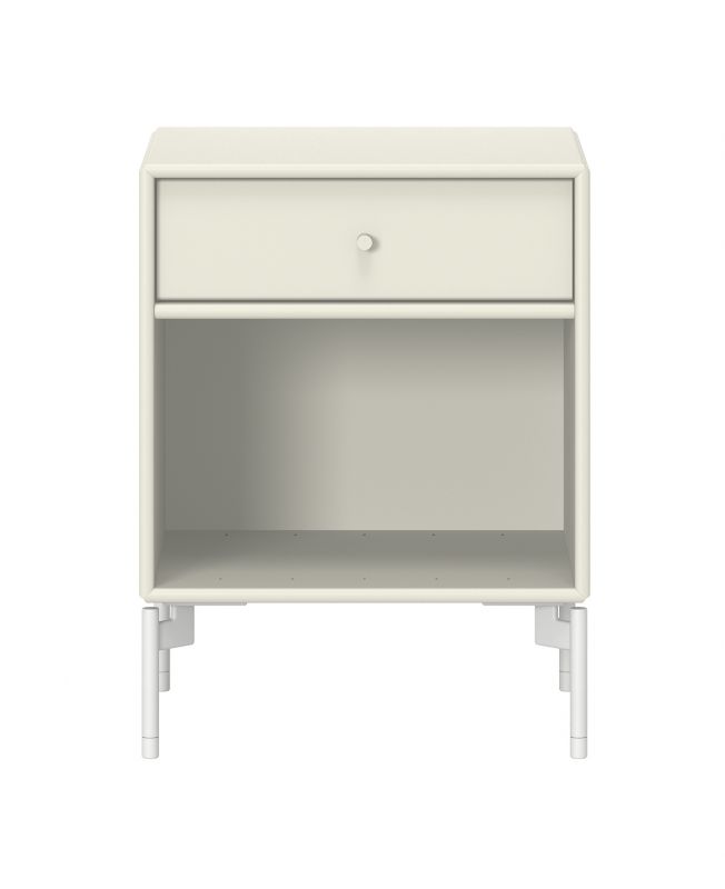 DREAM Nachttisch in Vanilla Montana: Moderner Nachttisch mit Schublade und offenem Fach.